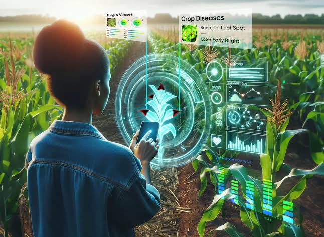 Image of a futuristic farm with AI elements